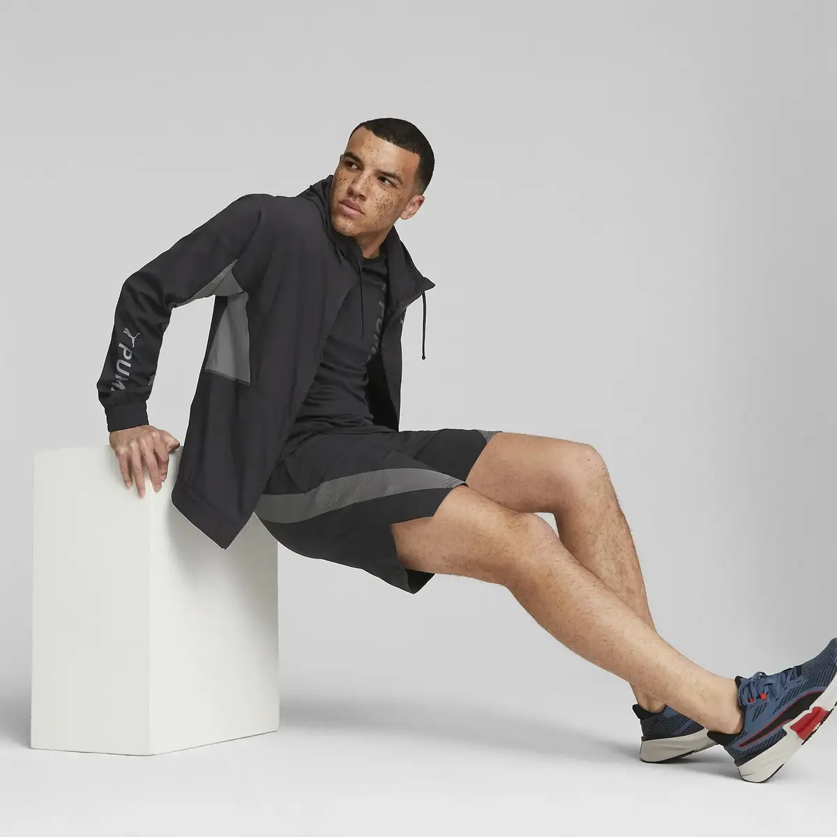 Puma Fıt Woven Jacket Siyah Erkek Fermuarlı Spor Ceketi