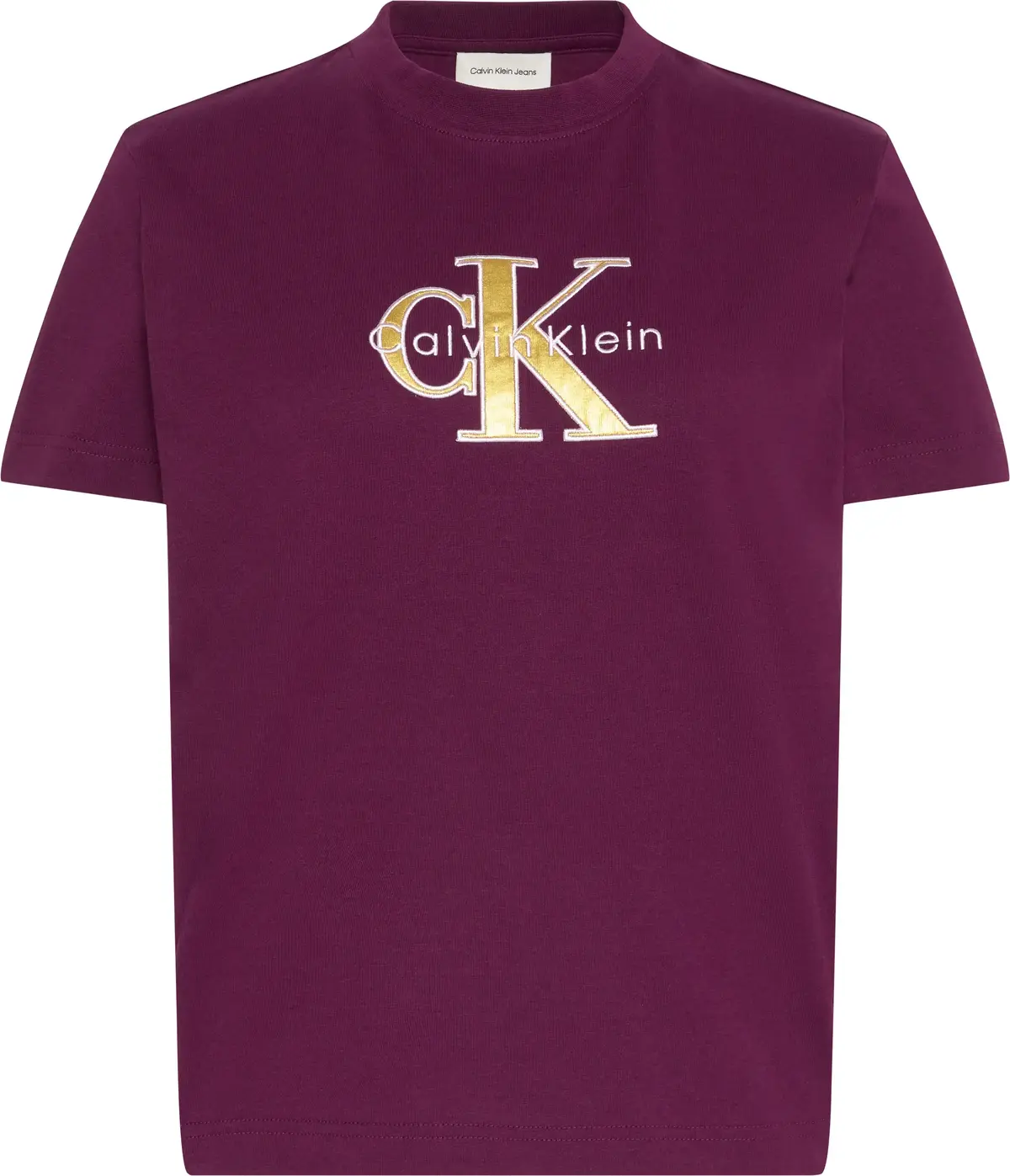 Calvin Klein SS CLASSIC MONOLOGO METALLIC CNE Kadın Kırmızı T-Shirt