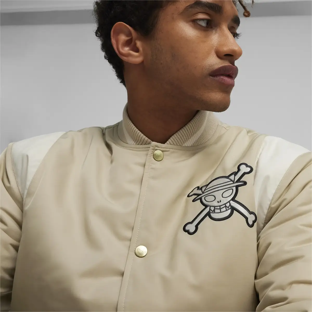 Puma X ONE PIECE Varsity Jacket WV Bej Erkek Sweatshirt