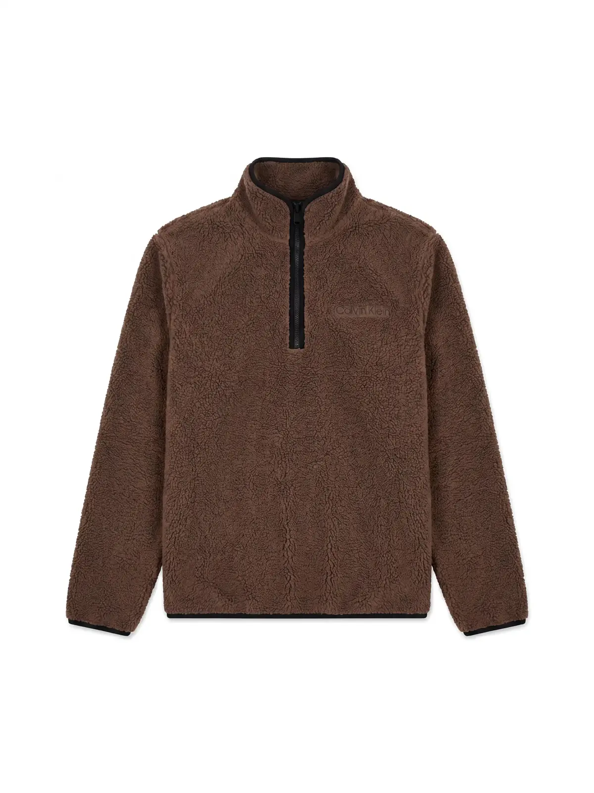 Calvin Klein SHERPA 1/4 ZIP CONTR, RMF Kahverengi Kadın Sweatshirt