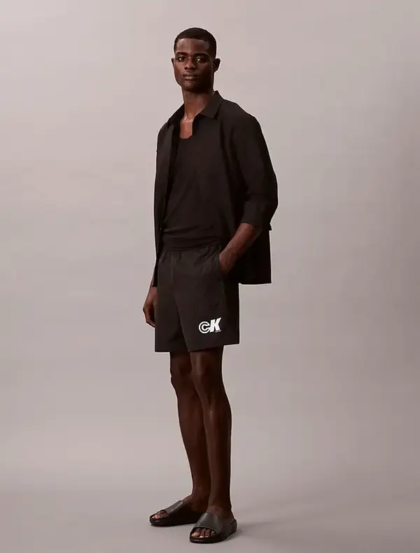 Calvin Klein NYLON LOGO DRAWSTRING SHORT Siyah Erkek Şort
