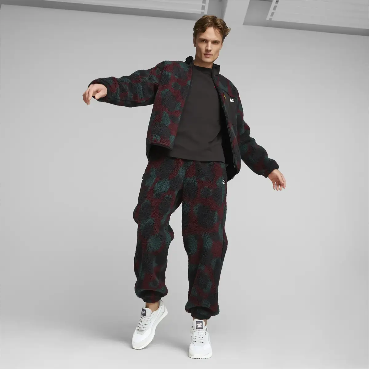 Puma Downtown AOP Sherpa Jacket Siyah Erkek Ceket
