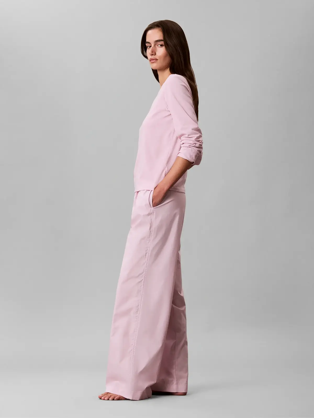 Calvin Klein  LS PANT SET, MSD Kadın Ev Gyim Pijama Takımı