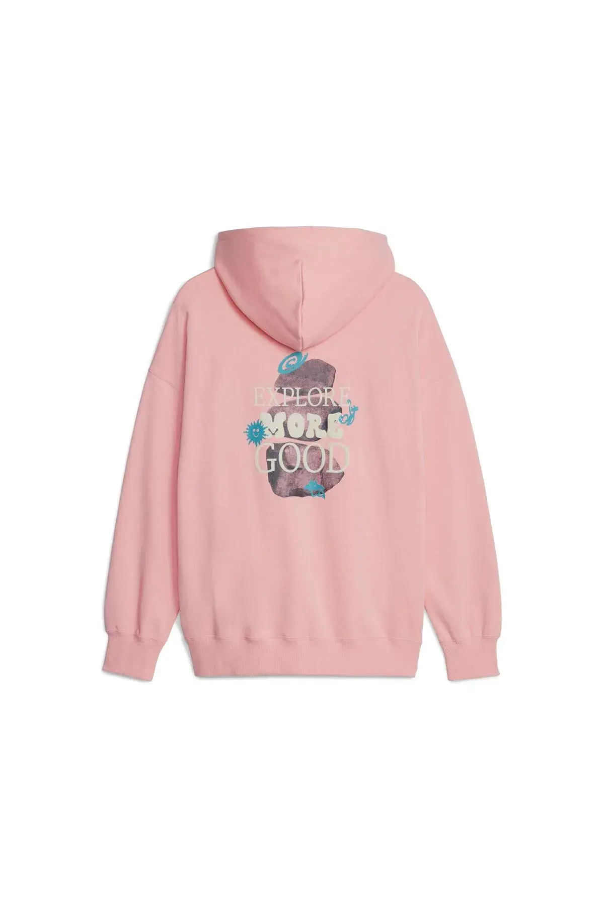 Puma DOWNTOWN Oversized Graphic Hoodie TR Bej Kadın Hoodie