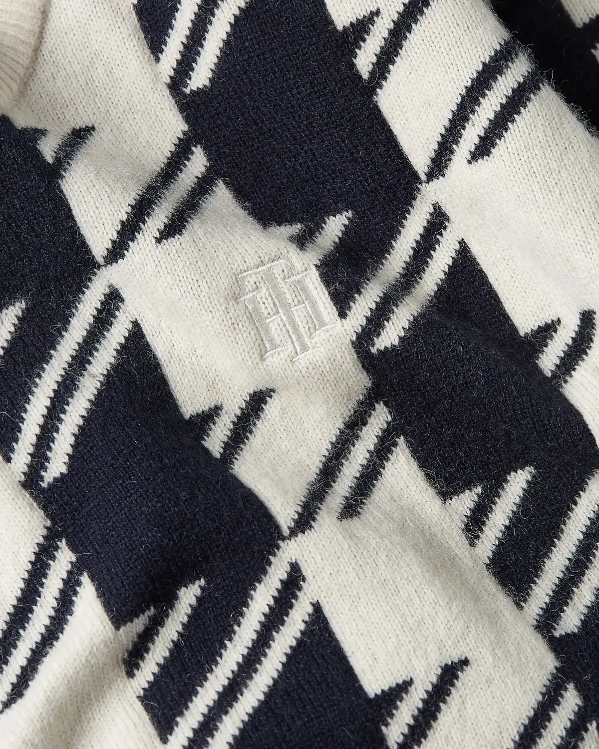 Tommy Hilfiger HOUNDSTOOTH RELAXED Kadın Bej Kazak