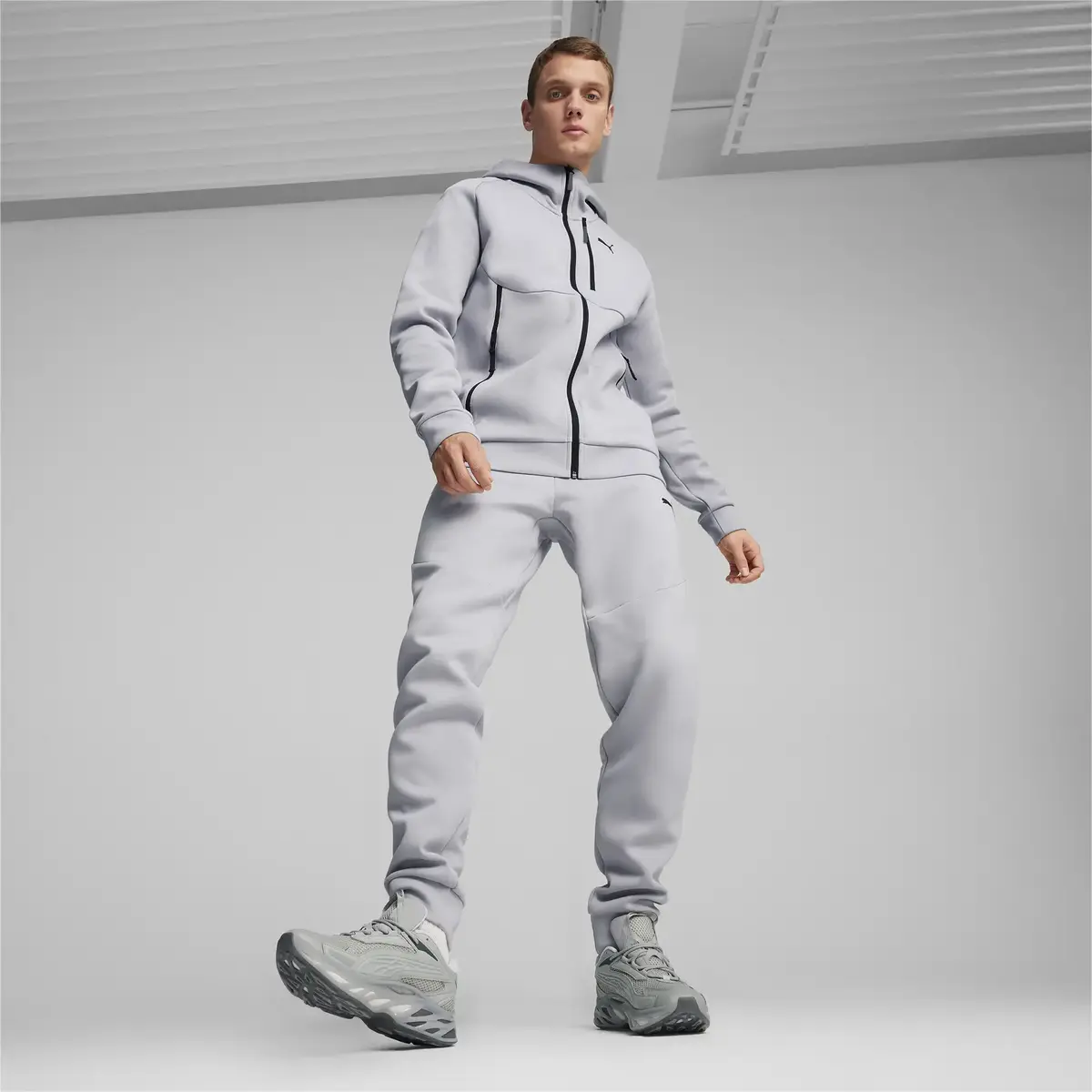PUMATECH FZ Hoodie DK Gri Erkek Sweatshirt