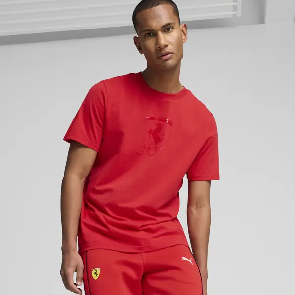 Puma Ferrari Race Tonal Shield T Kırmızı Erkek T-Shirt