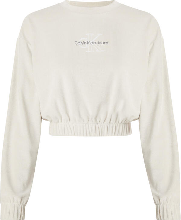 Calvin Klein TOWELLING CREWNECK Kadın Krem Sweatshirt