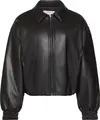 Calvin Klein FAUX LEATHER INSULATED BOMBER Kadın Siyah Ceket