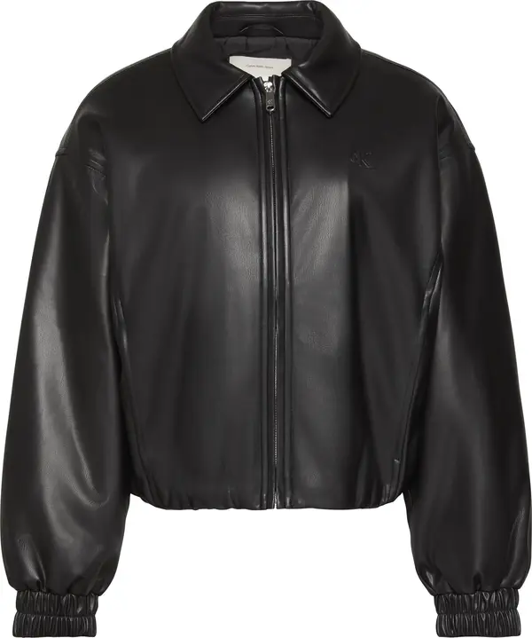 Calvin Klein FAUX LEATHER INSULATED BOMBER Kadın Siyah Ceket