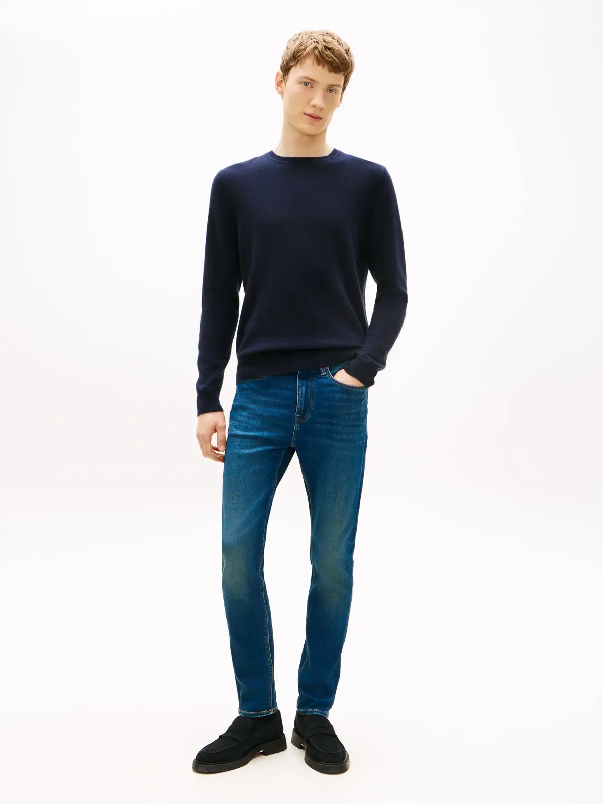 Tommy Hilfiger SLIM BLEECKER PSTR M, 1BA Mavi Erkek Jean Pantolon