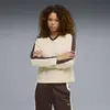Puma T7 Relaxed Long Sleeve Polo Açık Kahve Kadın Polo Sweatshirt