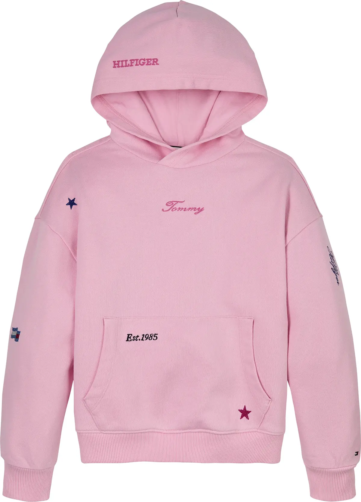 Tommy Hilfiger PLACED FLAG HOODIE, TPF Pembe Kız ÇocukSweatshirt