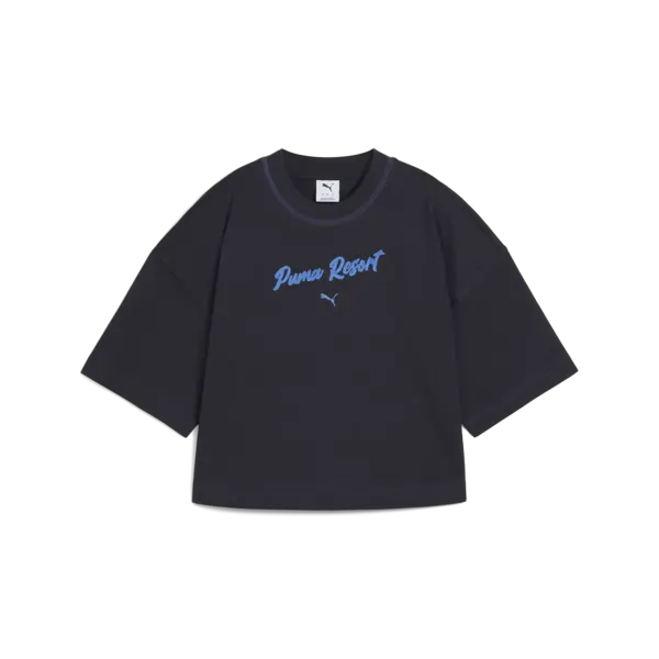 PUMA PREMIUM ESS Graphic Tee Lacivert Kadın T-Shirt