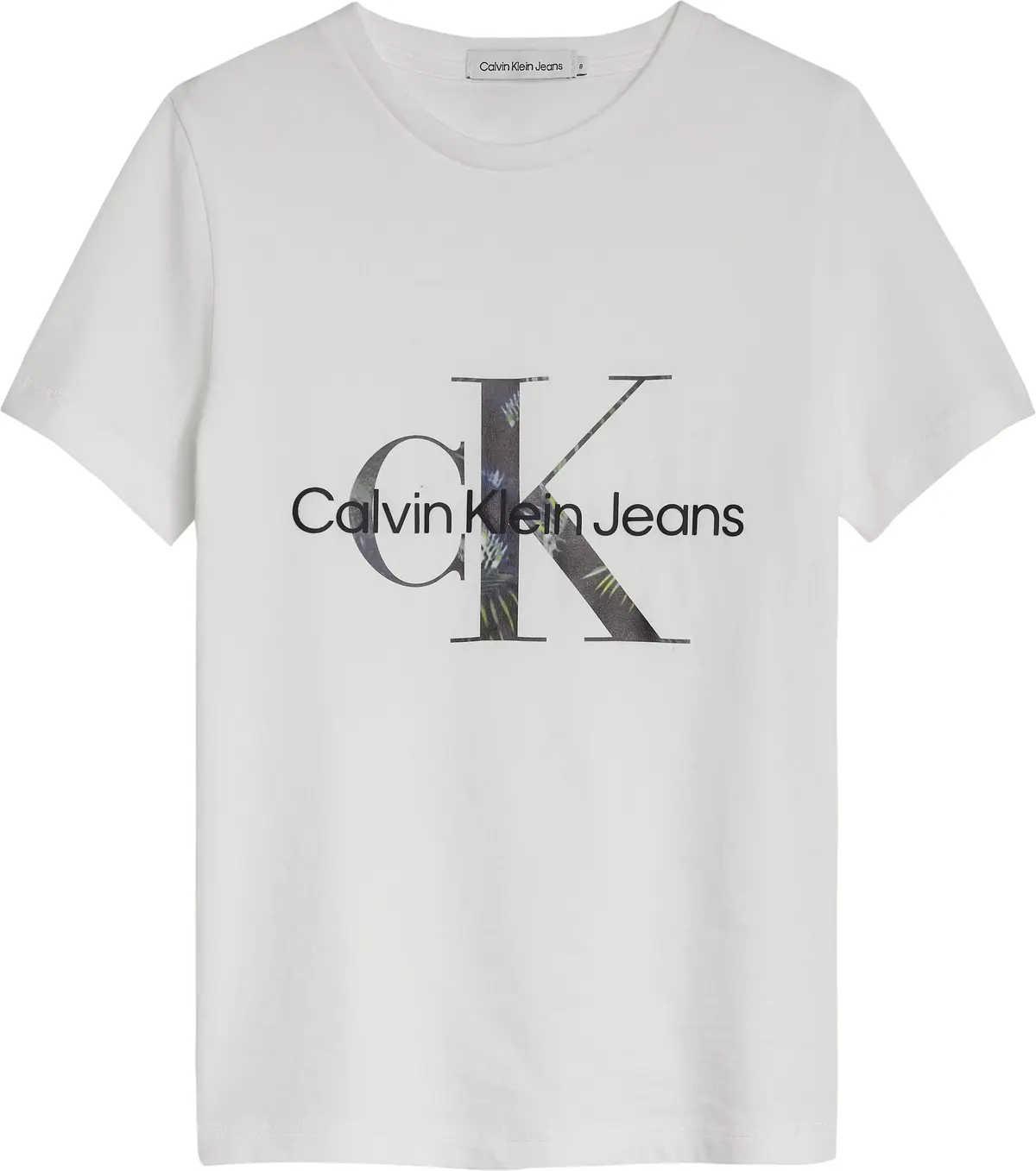 Calvin Klein PALM MONOGRAM LOGO T Erkek Beyaz T-Shirt