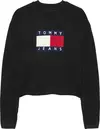 Tommy Hilfiger TJW MELANGE FLAG SWE, HEV Siyah Kadın Kazak