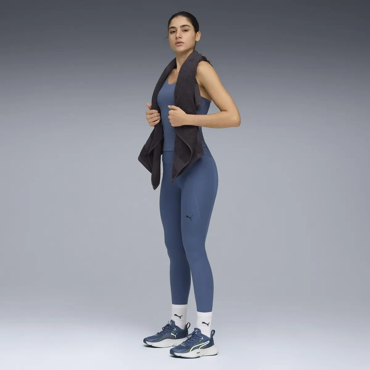 Puma W TAD ESSENTIAL TIGHT HW FL Mavi Kadın Tayt