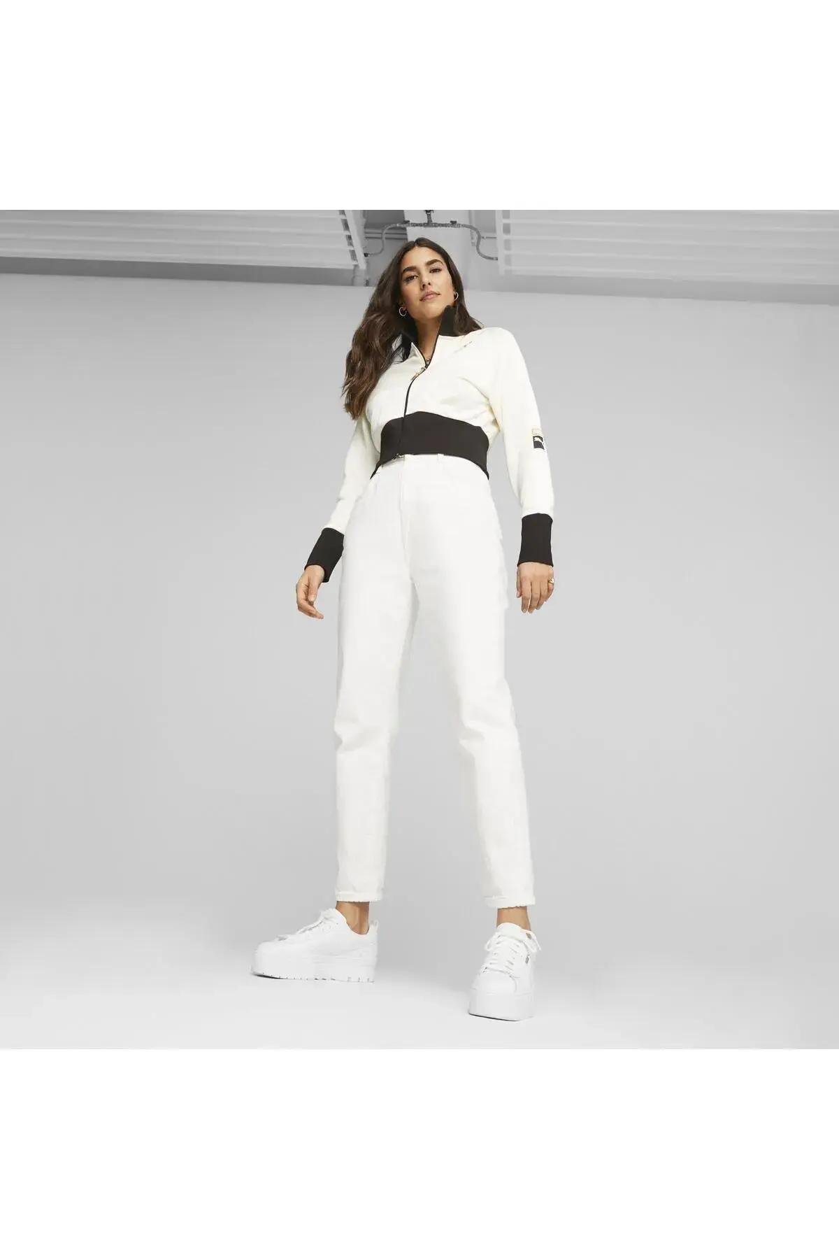 Puma T7 FORWARD HISTORY Track Jacket DK Kırık Beyaz Kadın Fermuarlı Sweatshirt