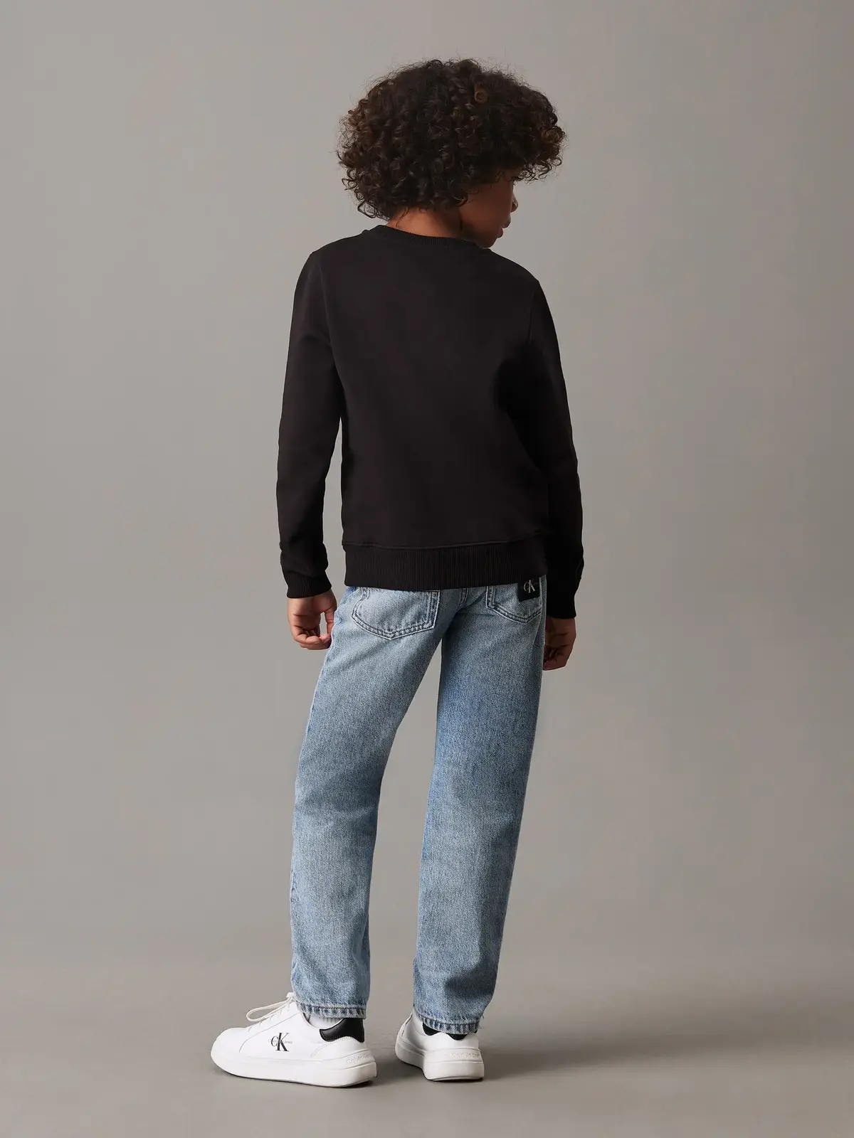 Calvin Klein CK MONOGRAM TERRY CN Siyah Çocuk Sweatshirt