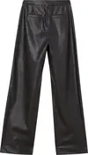 Calvin Klein FAUX LEATHER WIDE LE Kadın Siyah Geniş Paça Pantolon