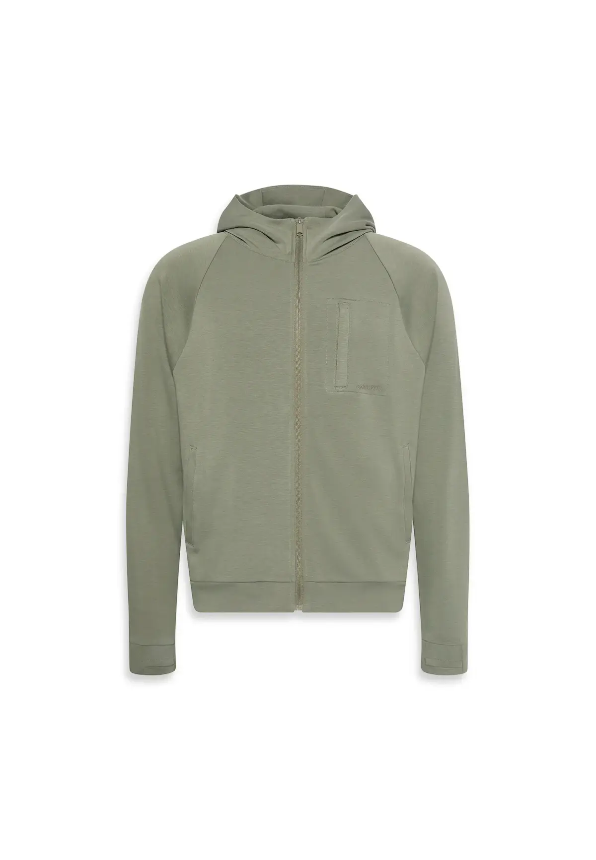 Calvin Klein TRAVEL FULL ZIP Yeşil Erkek Kapüşonlu Sweatshirt