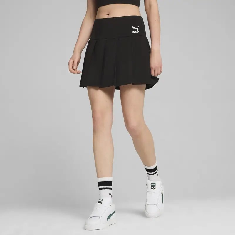 Puma BETTER CLASSICS Pleated Mini Skirt Siyah Kadın Etek