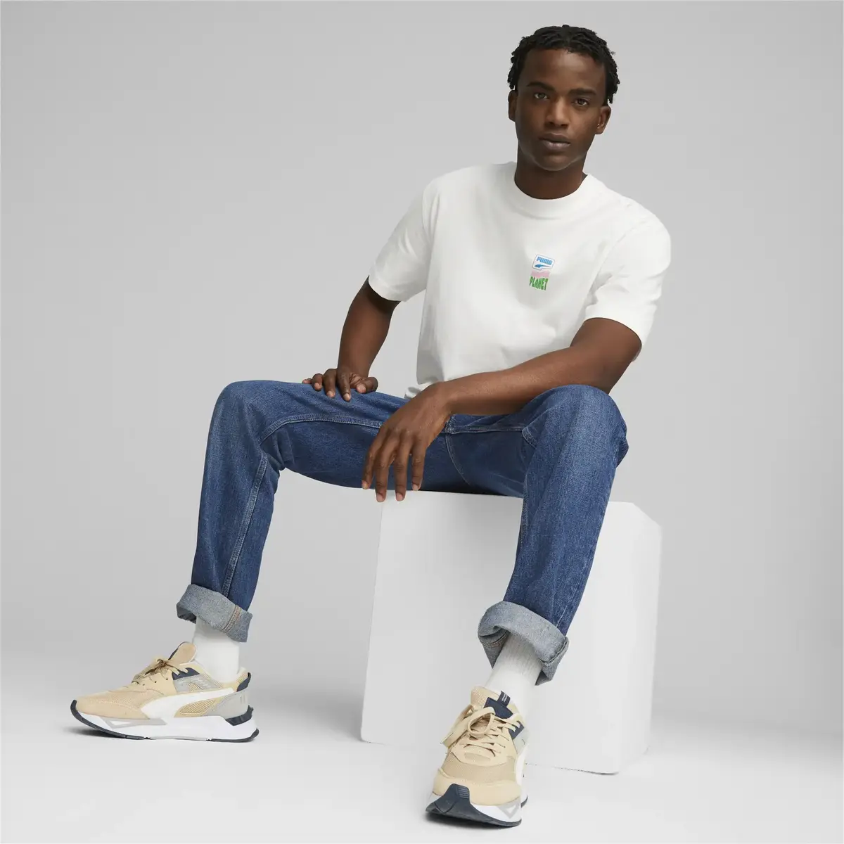 Puma DOWNTOWN Graphic Tee Beyaz Erkek Tshirt