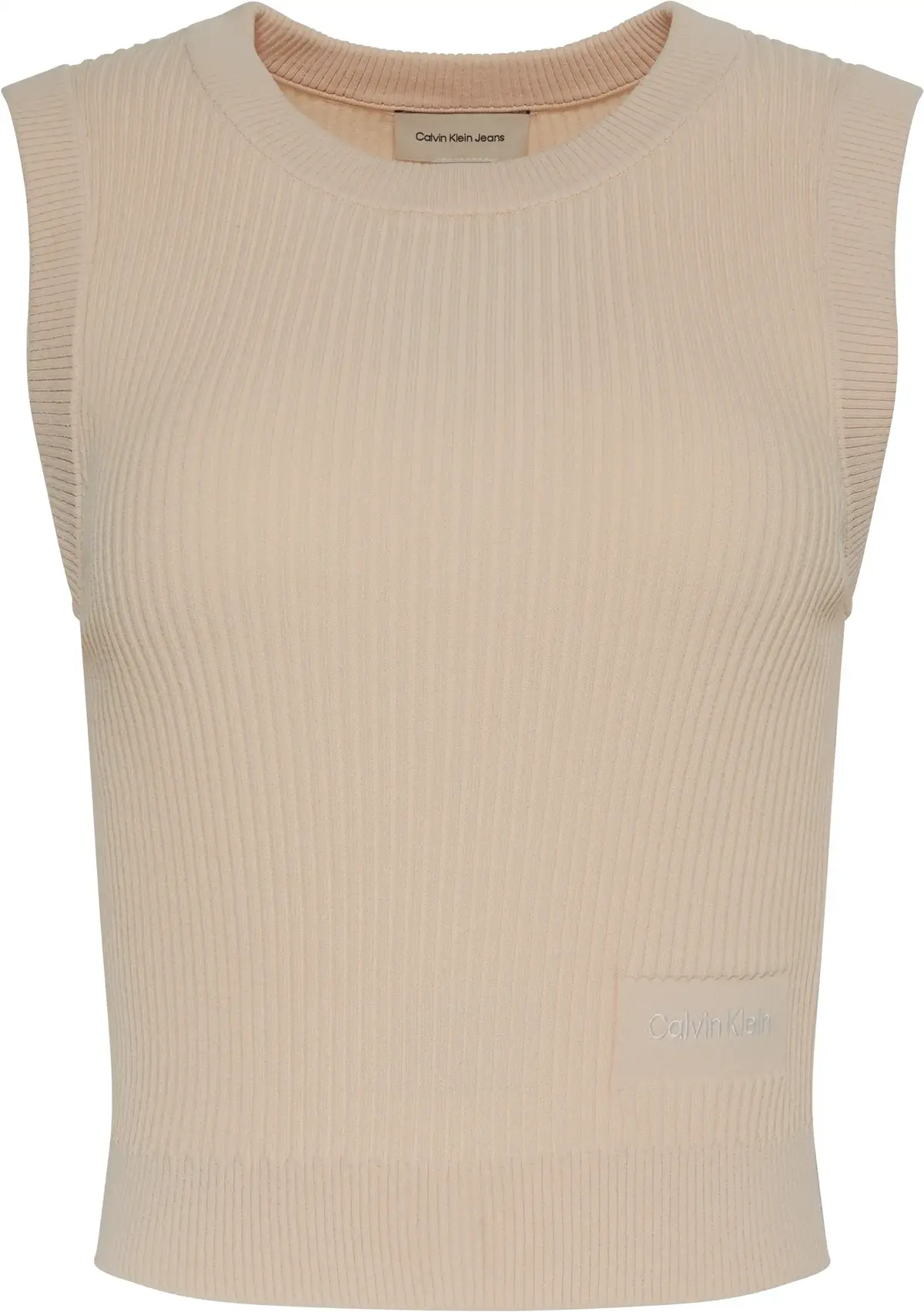 Calvin Klein A- Viscose Nylon Crew Neck Vest Pembe Kadın Kazak