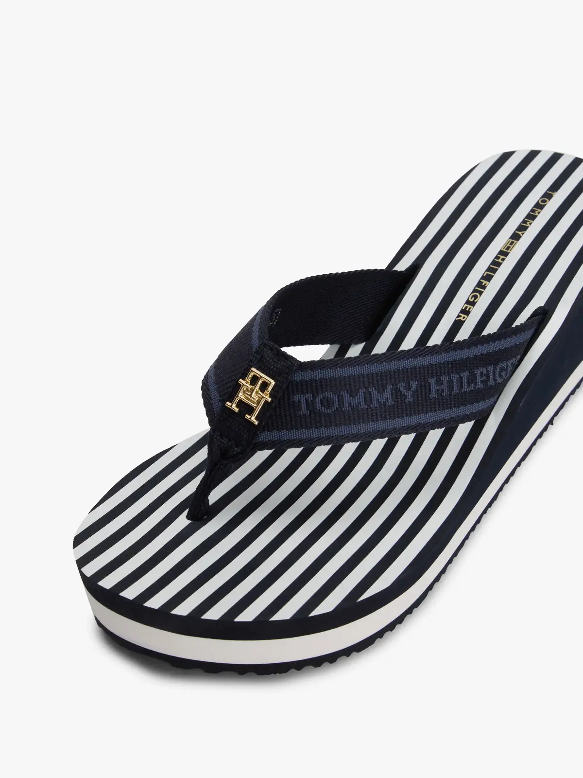 Tommy Hilfiger TH STRIPES WEDGE BEA, DW6 Siyah Kadın Terlik