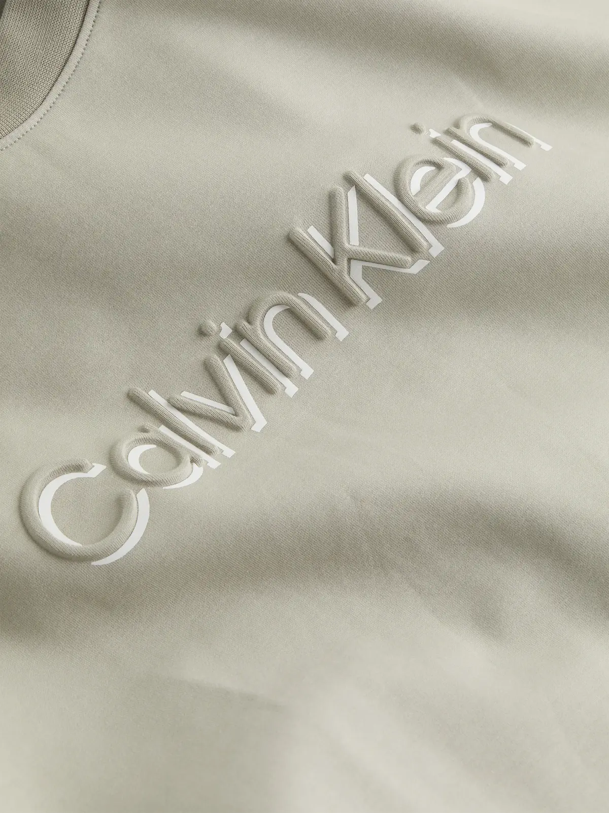 Calvin Klein SHADOW EMBOSSED LOGO Erkek Krem Sweatshirt