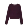 Puma DARE TO Mesh Long Sleeve Tee Bordo Kadın T-Shirt & Polo