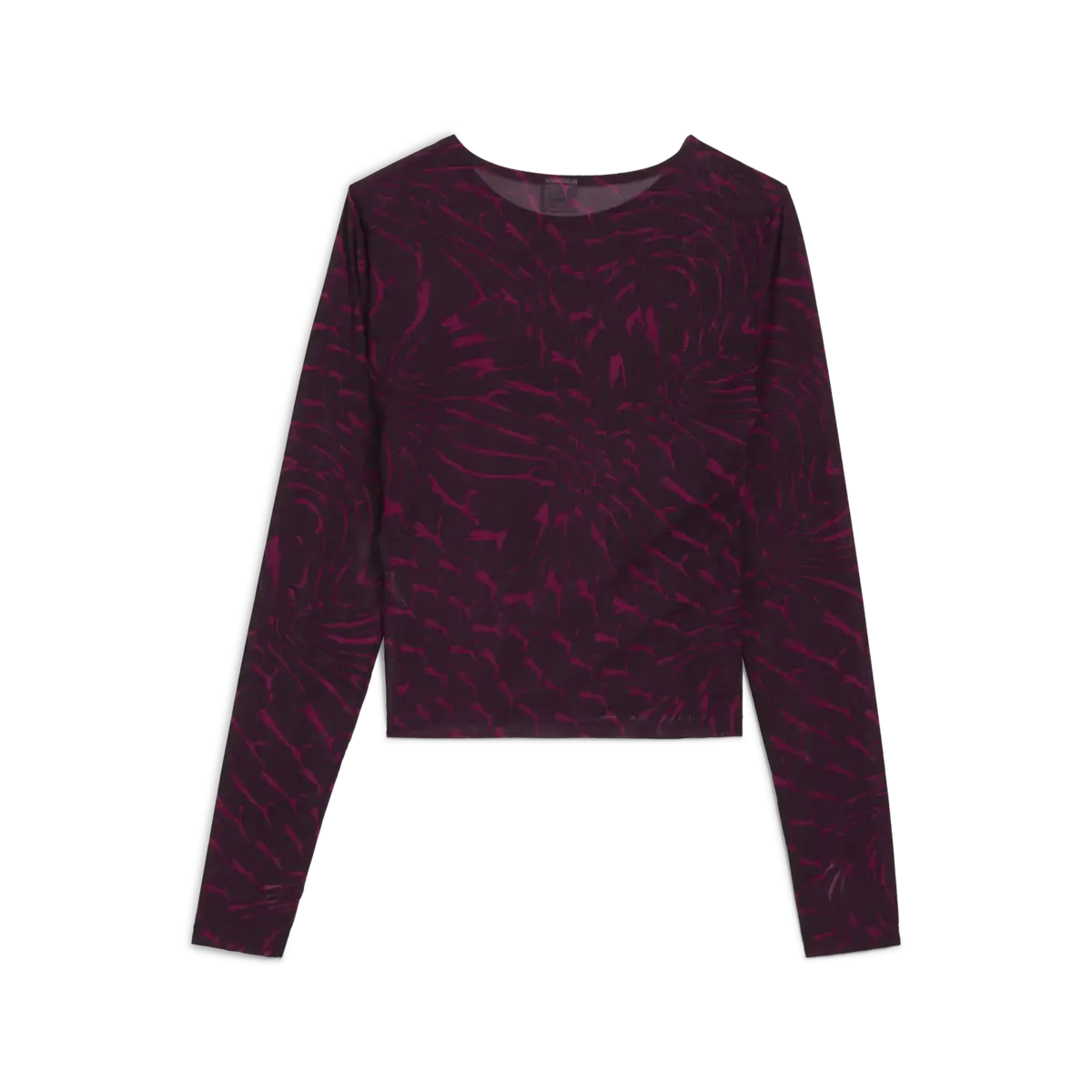 Puma DARE TO Mesh Long Sleeve Tee Bordo Kadın T-Shirt & Polo
