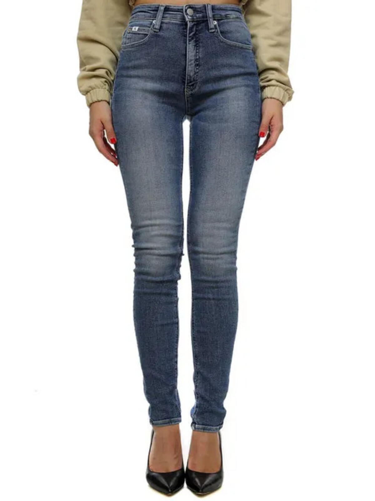 Calvin Klein HIGH RISE SKINNY, 1A4 Mavi Kadın Kot Pantolon