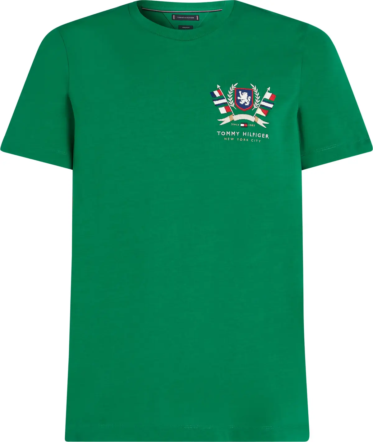 Tommy Hilfiger HILFIGER COLOUR CRES, L4F Yeşil Erkek T-Shirt & Polo