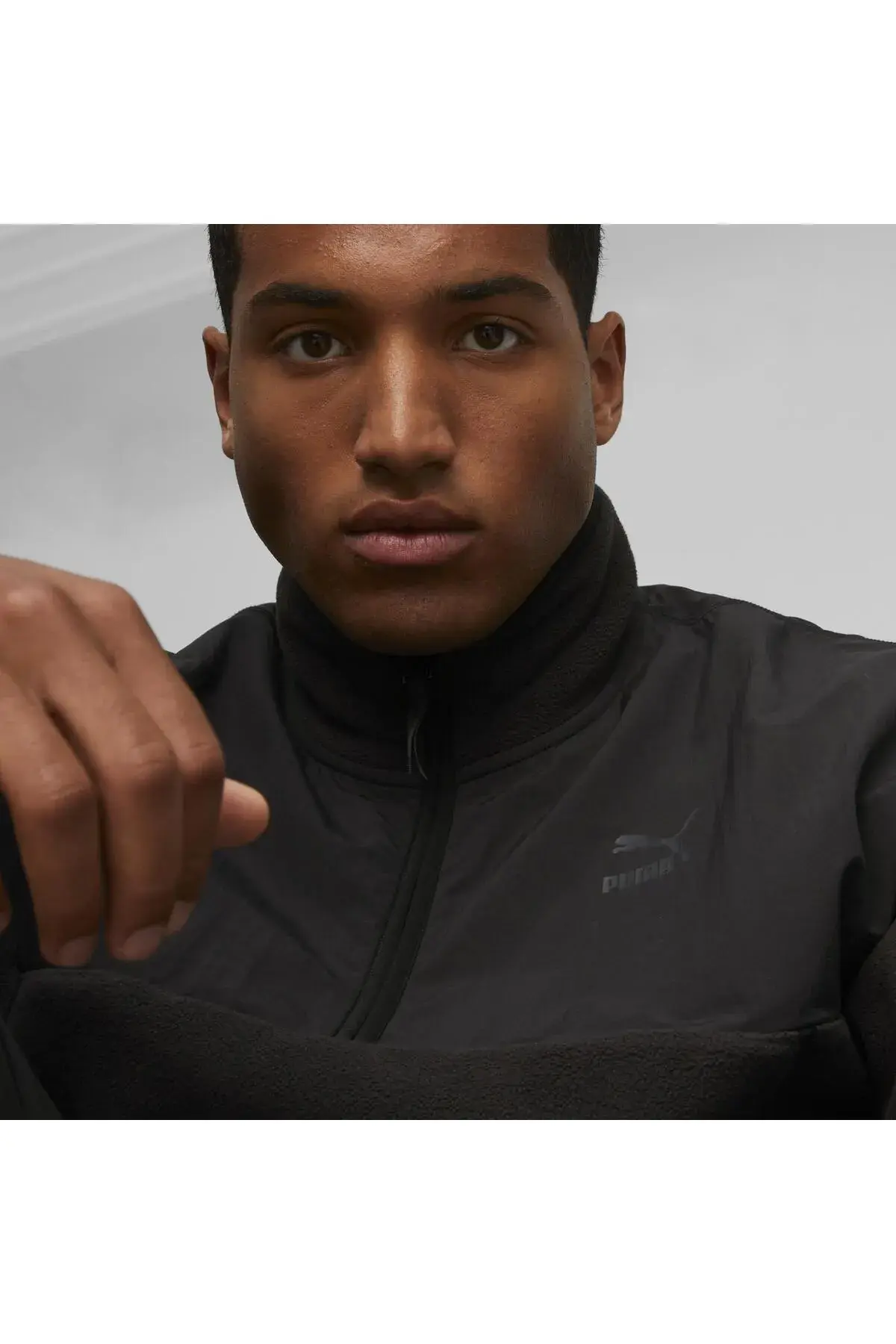Puma CLASSICS UTILITY Polar Fleece Half-Zip Siyah Erkek Yarım Fermuarlı Sweatshirt