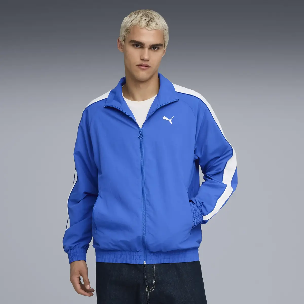 Puma T7 Oversized Track Jacket Mavi Erkek Fermuarlı Ceket | Fast Spor