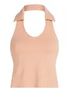 Calvin Klein HALTERNECK POLO COLL Pembe Askılı Bluz