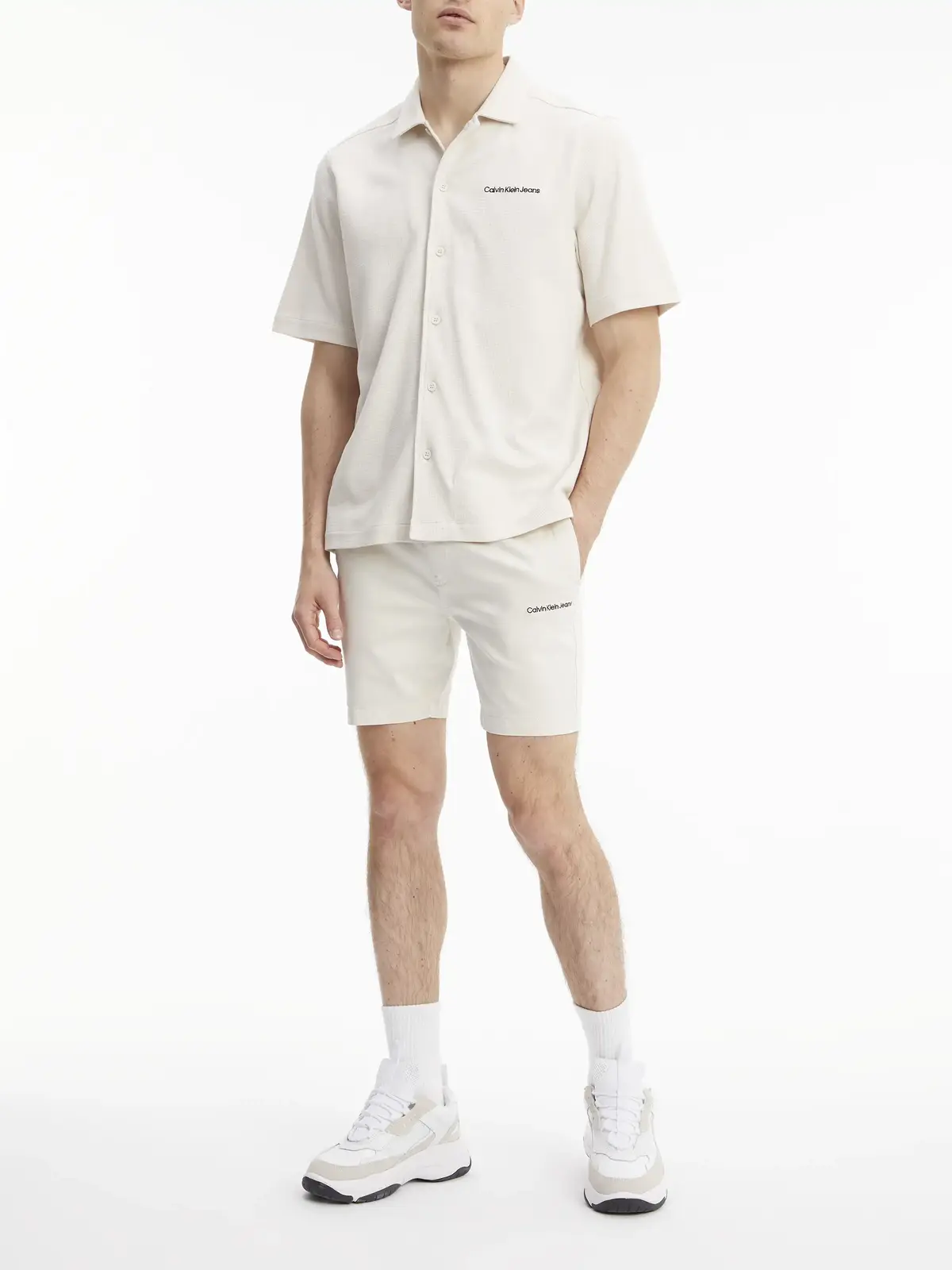 Calvin Klein SKINNY JOGGER CHINO Erkek Krem Şort