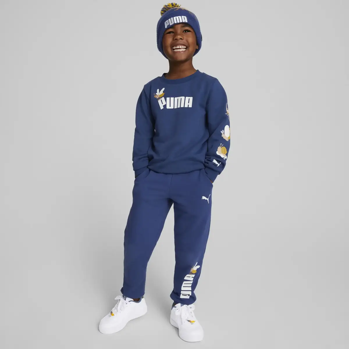 Puma Small World Pom Beanie Mavi Çocuk Bere