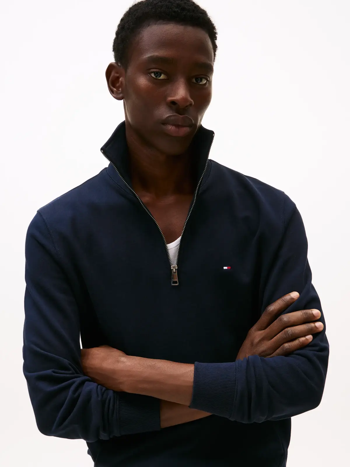 Tommy Hilfiger ESSENTIAL TERRY 1/4, DW5 Siyah Erkek Sweatshirt