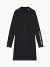 Calvin Klein MOCK NECK RIB DRESS Kadın Siyah Elbise