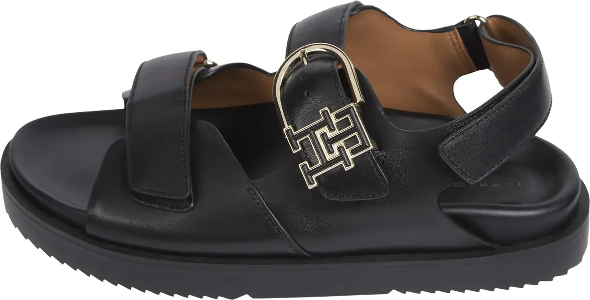 Tommy Hilfiger LEATHER SPORTY SANDA, BDS Siyah Kadın Terlik