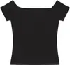 Calvin Klein MONOGRAM OFF SHOULDE Siyah Kadın Tişört