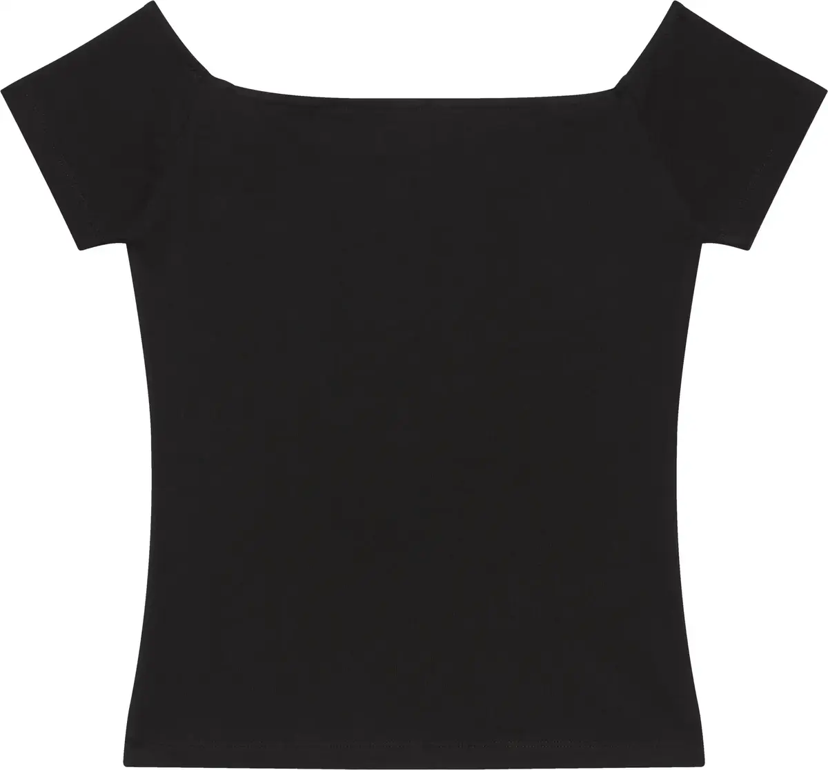 Calvin Klein MONOGRAM OFF SHOULDE Siyah Kadın Tişört
