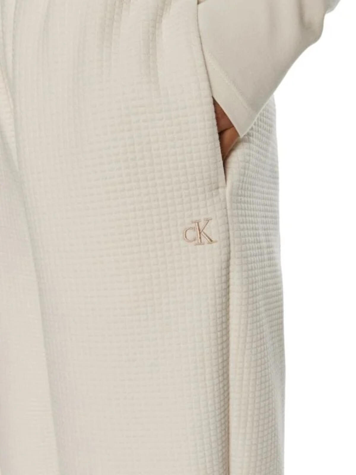 Calvin Klein WAFFLE KNIT CUFFED Beyaz Kadın Eşofman Altı
