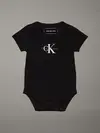 Calvin Klein MONOGRAM SS BODY, BEH Siyah Yenidoğan Bodysuit