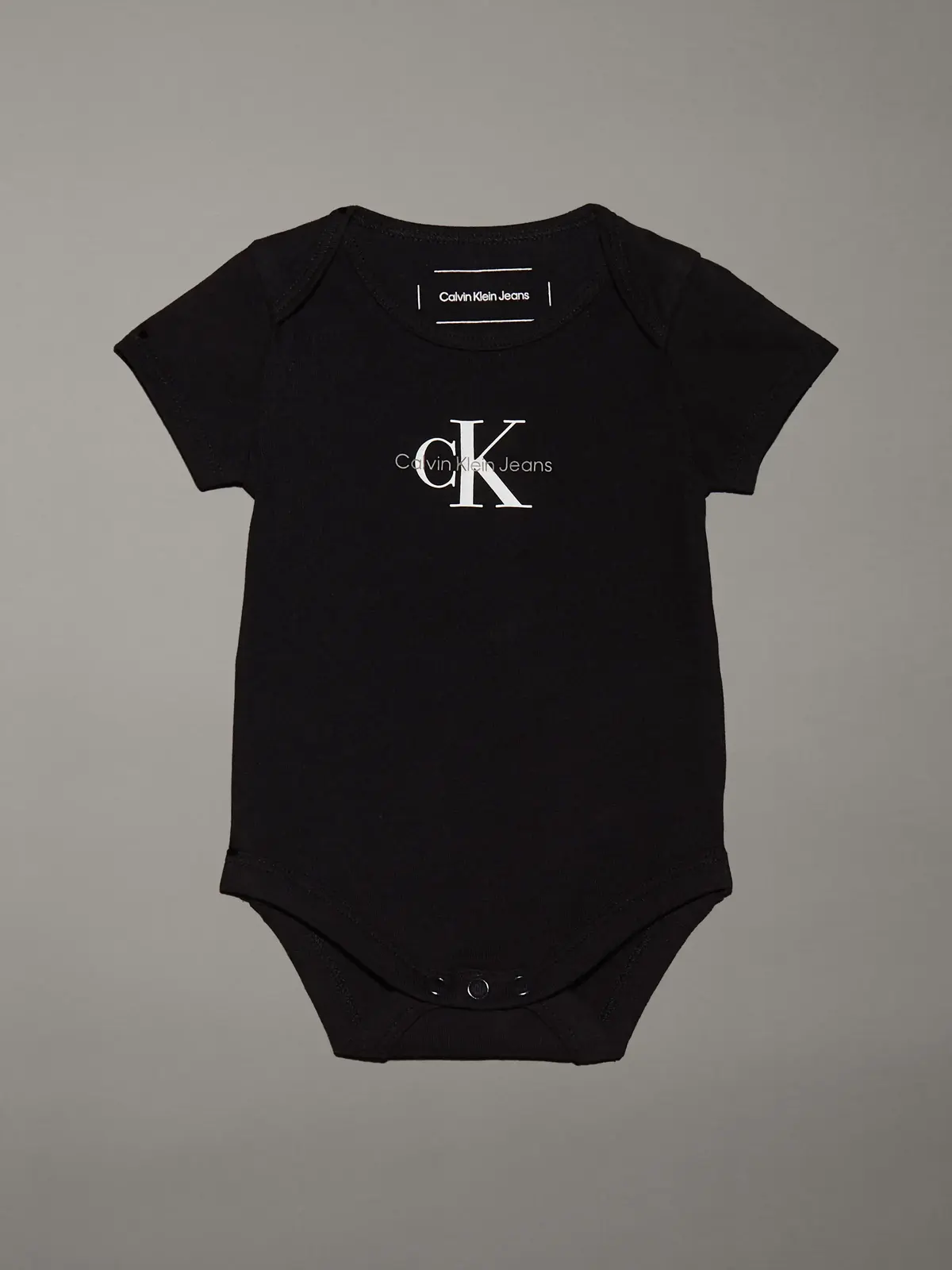 Calvin Klein MONOGRAM SS BODY, BEH Siyah Yenidoğan Bodysuit