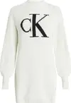Calvin Klein CK INTARSIA LOOSE SW Kadın Krem Elbise