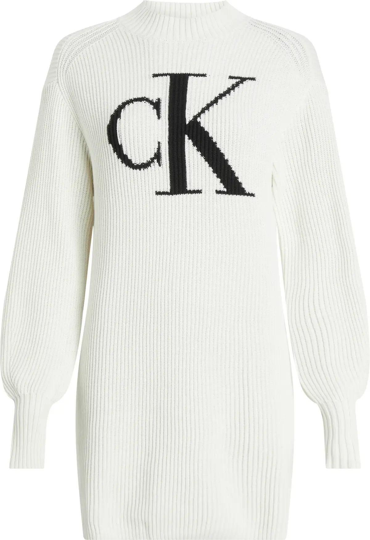 Calvin Klein CK INTARSIA LOOSE SW Kadın Krem Elbise