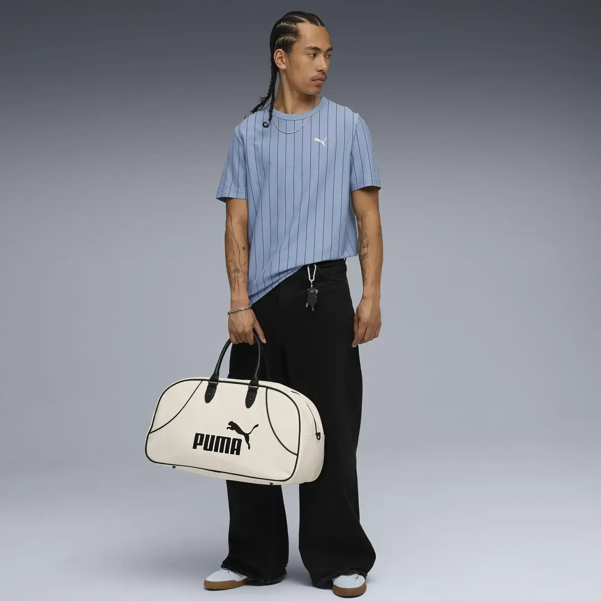 Puma PUMA CLASS Striped Tee Mavi Erkek T-Shirt